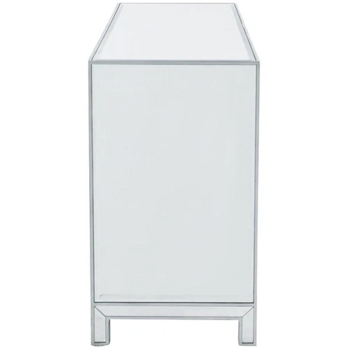 Elegant Decor Reflexion 6 Drawer 60" Mirrored Dressser in Antique Silver - Picture 5 of 10