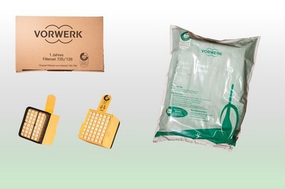 ORIGINAL Vorwerk Filter Beutel Set + HEPA Hygienefilter VK135 VK136 Jahresset