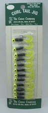 Etowah CT0304 1/16 Oz Curl Tail Grub Chart Hed BlkBody CharTail Card of 12