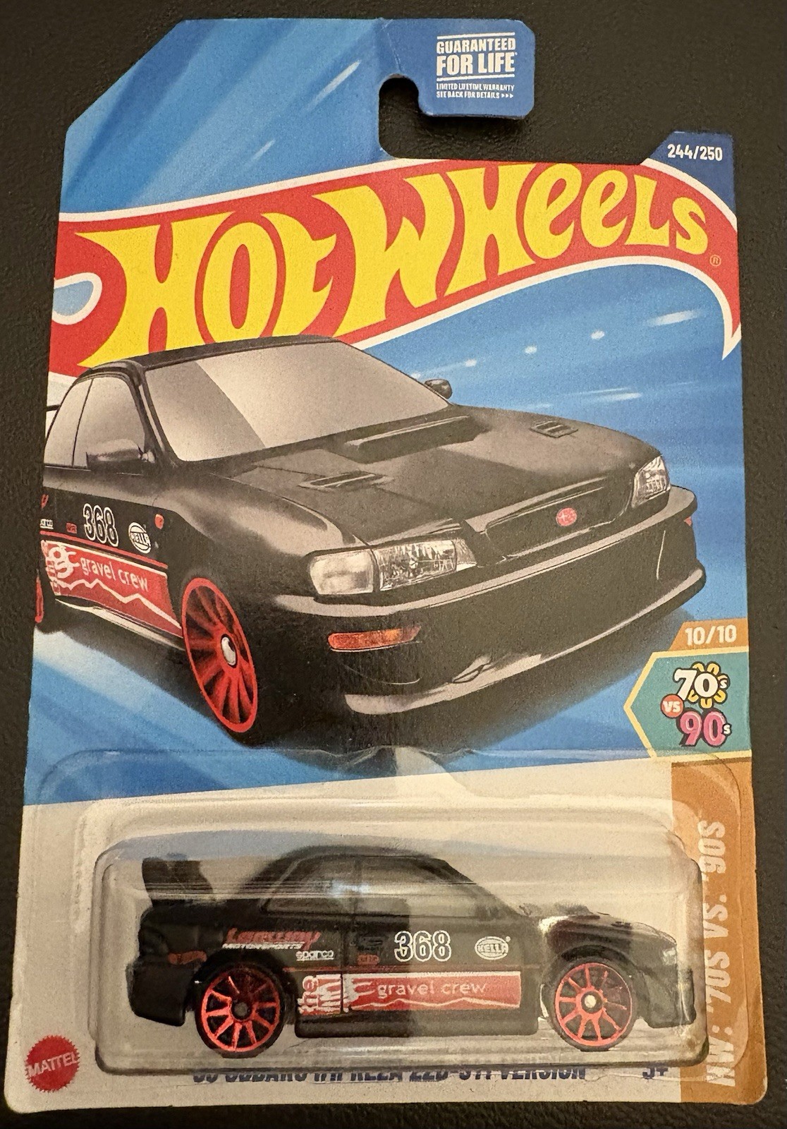Hot Wheels 2025 HW: ‘70s vs. 90s 10/10 Black '98 Subaru Impreza 22B STi-Version