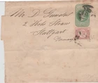 Great Britain-1875 Uprated 1/2d green on buff wrapper H&G 5 a to 1d for Germany