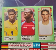 RARE PANINI WORLD CUP MINI STICKERS 2006 PAULO WANCHOPE DA LA CRUZ DEISLER
