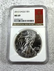 2012 American Silver Eagle NGC MS69 Red Book Label