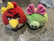 Angry Birds Red Bird  Green Pig Plush Toys Stuffed Animal Set