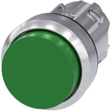 1pk SIEMENS 3SU10500BB400AA0 3SU1 Pushbutton, Momentary, Green, Raised