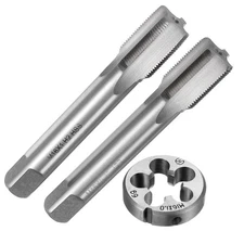 3pcs Metric Hand Tap & Die Set M16 x 1 Taper/Plug Thread Taps and Round Die
