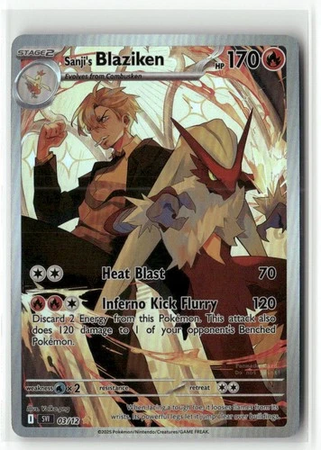 SANJI AND BLAZIKEN ONE PIECE Holographic Goddess Custom Art Anime Card