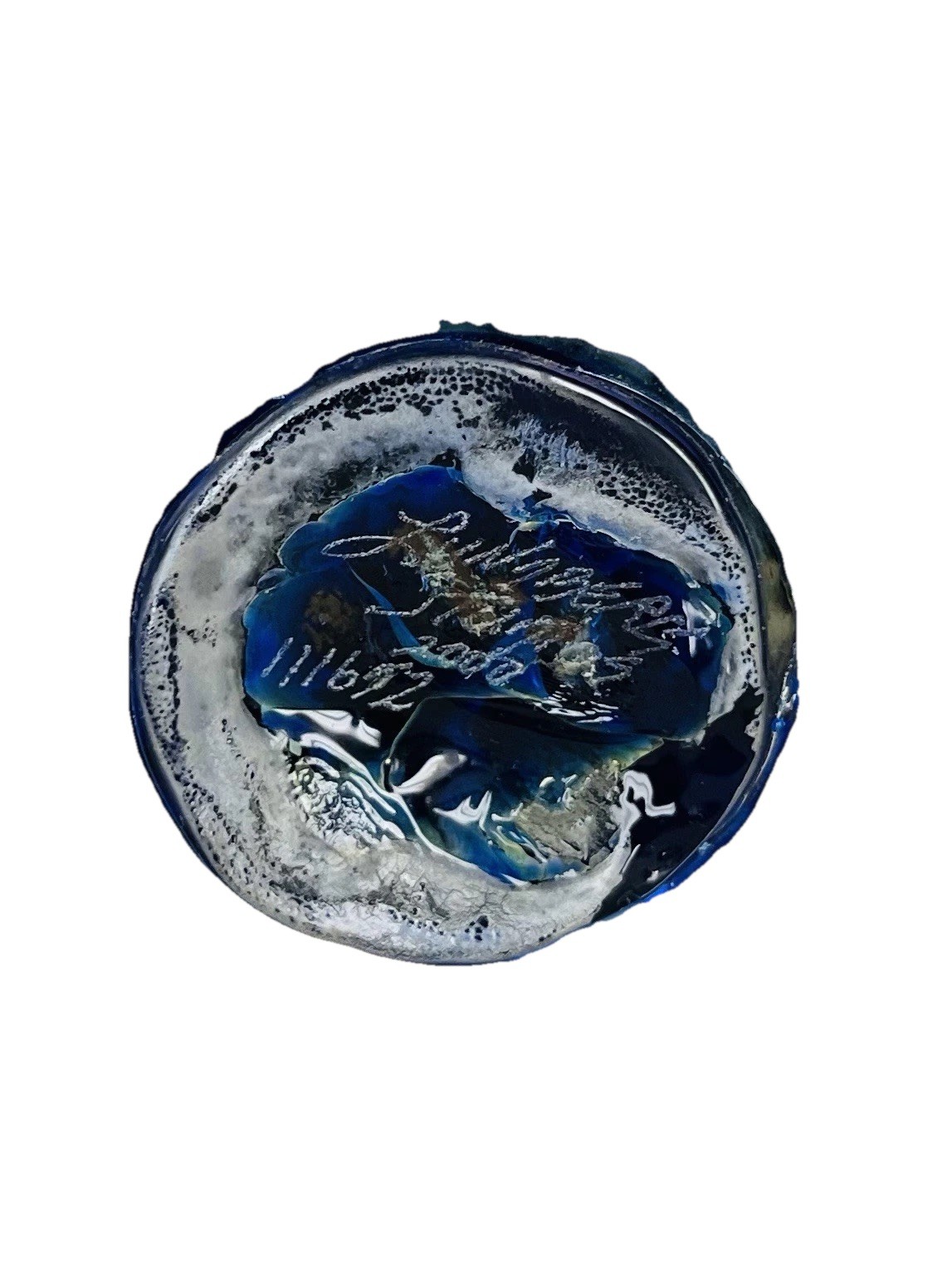 LUNDBERG STUDIOS  VASE Tall 12.5" Iridescent Gold Blue - Signed/Numbered 111652