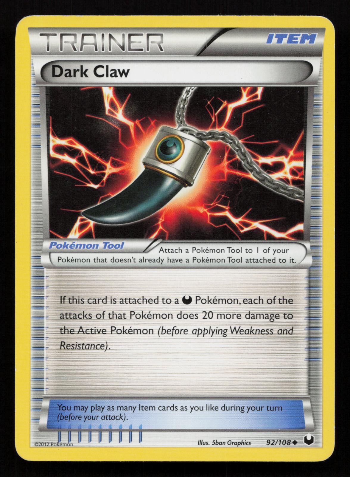 Dark Claw 92/108 Uncommon Dark Explorers Pokemon LP