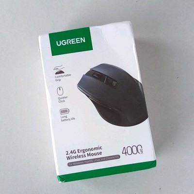 Ugreen 2.4G Ergonomic Wireless Mouse Grey 4000 DPI 6 Buttons New