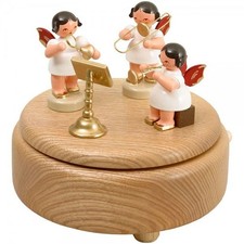 Music Box Angel with Wind Instruments 13x12x13 cm NEW Music Box Mechanism