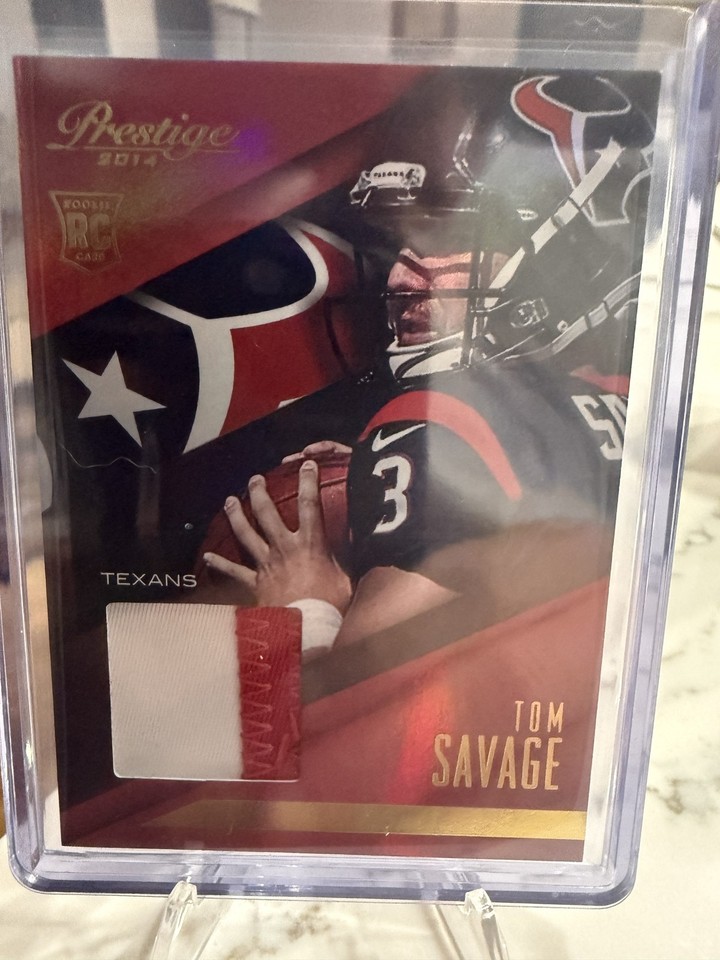 2014 Panini Prestige Tom Savage #TS Jumbo Patches Houston Tom Savage #TS Rookie Jumbo Patches Houston Texans