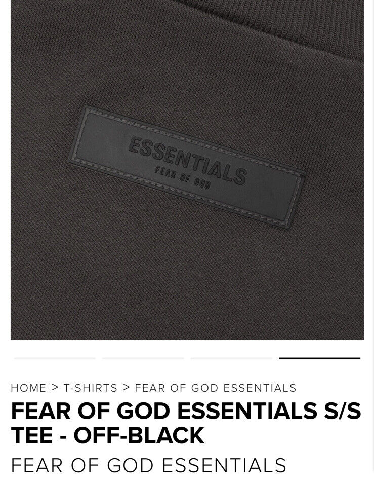 Essentials Off Black Long Sleeve Shirt. Fear of God. Small, Medium
