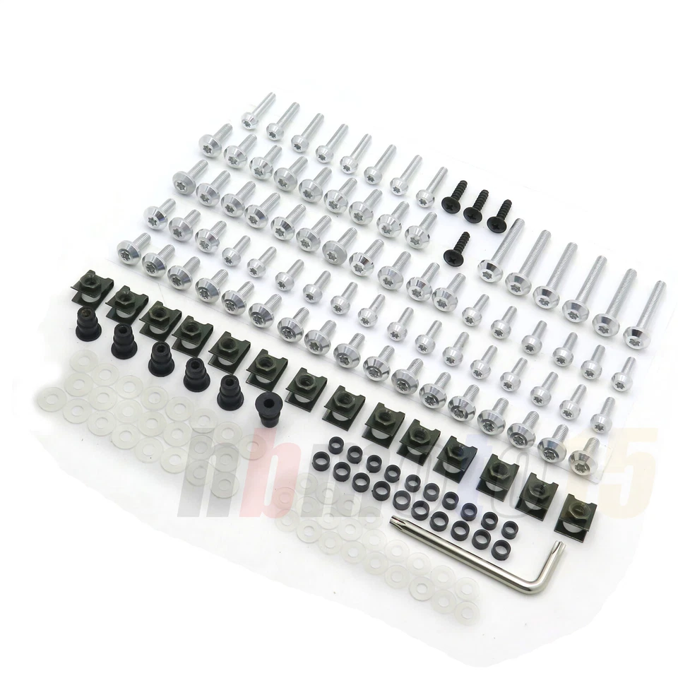 Kit de tornillos de carrocería de carenado plateado para Suzuki Honda Yamaha Aprilia Kawasaki GSXR Foto 2 de 4