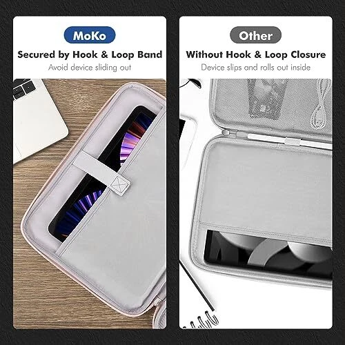  Tablet Sleeve, Protective Carrying Bag with Two Compartments 9-11 Inch Pink - Image 4 of 4