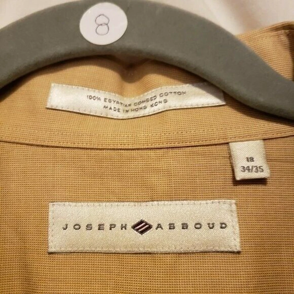 Camisa de vestir Joseph Abboud para hombre talla 18 amarilla lisa manga larga Foto 2 de 4