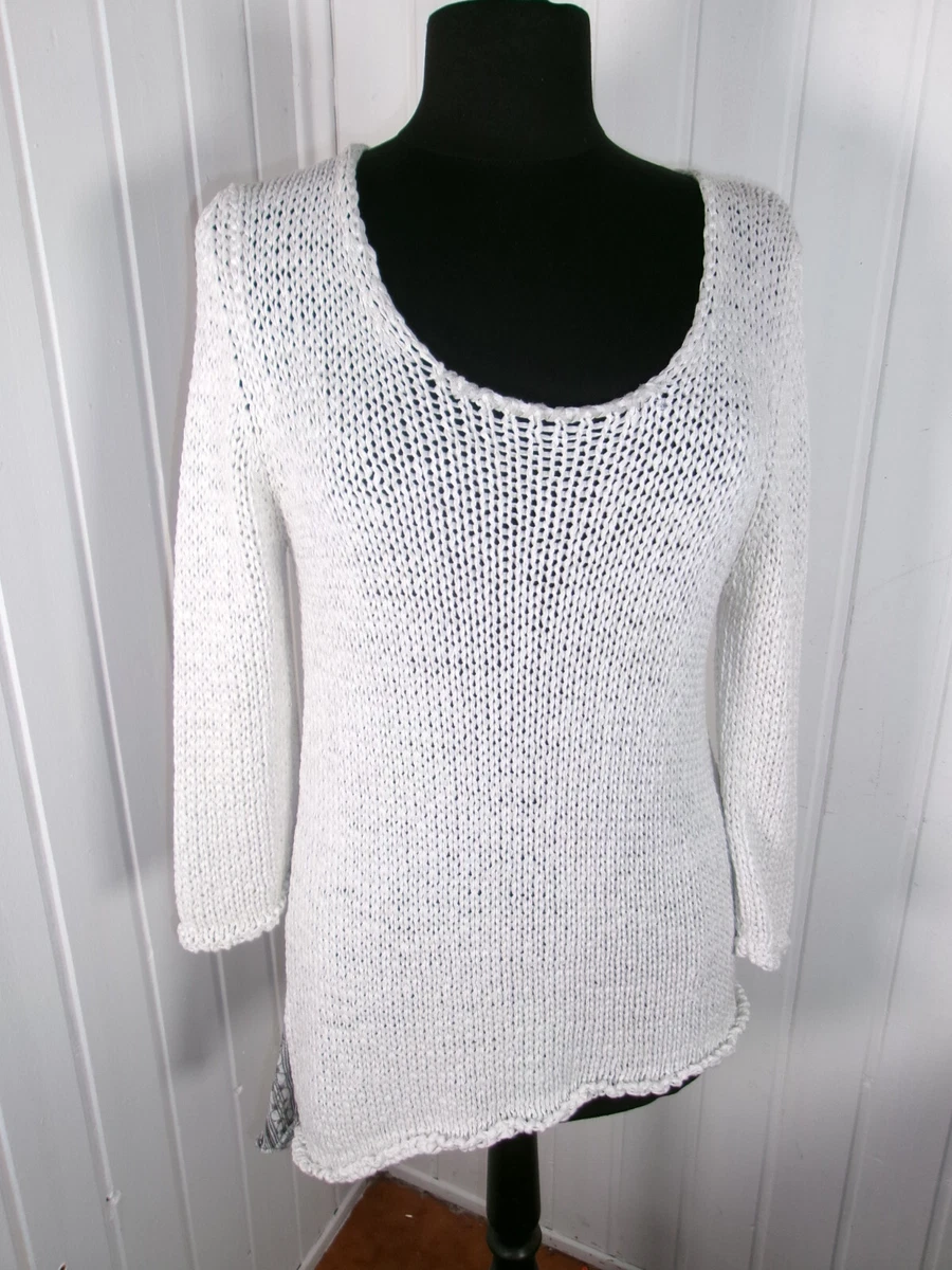 Pull Large Elisa Cavaletti Taille M - Gris Bleu Argenté Viscose/lin Neuf Sans étiquette
