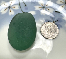 Japanese sea glass, surf tumbled. XXXL, pendant size, gorgeous color - aqua/teal