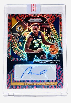 2023 Panini Prizm Benedict Mathurin Signatures Snakeskin Auto /15 Indiana Pacers