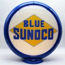 BLUE SUNOCO 13.5" Gas Pump Globe - SHIPS FULLY ASSEMBLED - READY FOR YOUR PUMP!