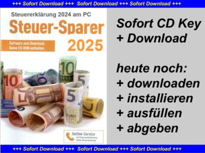 Steuer Sparer 2025 Download für das Steuerjahr 2024 Neu+Händler+Rechnung  