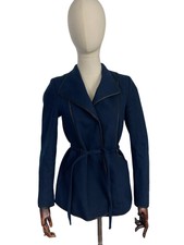Womens Reiss Jacket Xs Sailor Style Belted Wool Cashmere Mix Navy “warwick”