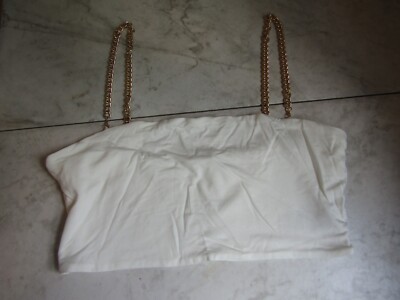 NWT Shein Picnic Top Off White w/Chain Straps Cotton/Polyester Women's Size 6