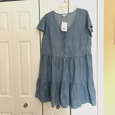 NWT~TRUE CRAFT ORIGINALS~CHAMBRAY~COTTON BLEND~LIGHT DENIM~SHIRT DRESS Size  1X | eBay