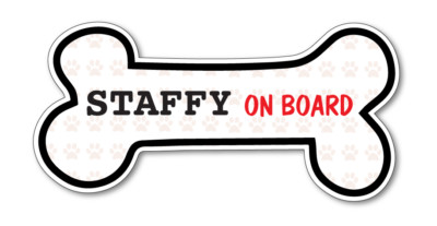 Lustiger Hundeknochen - Staffy an Bord Vinyl Autoaufkleber Sticker Haustierliebhaber 