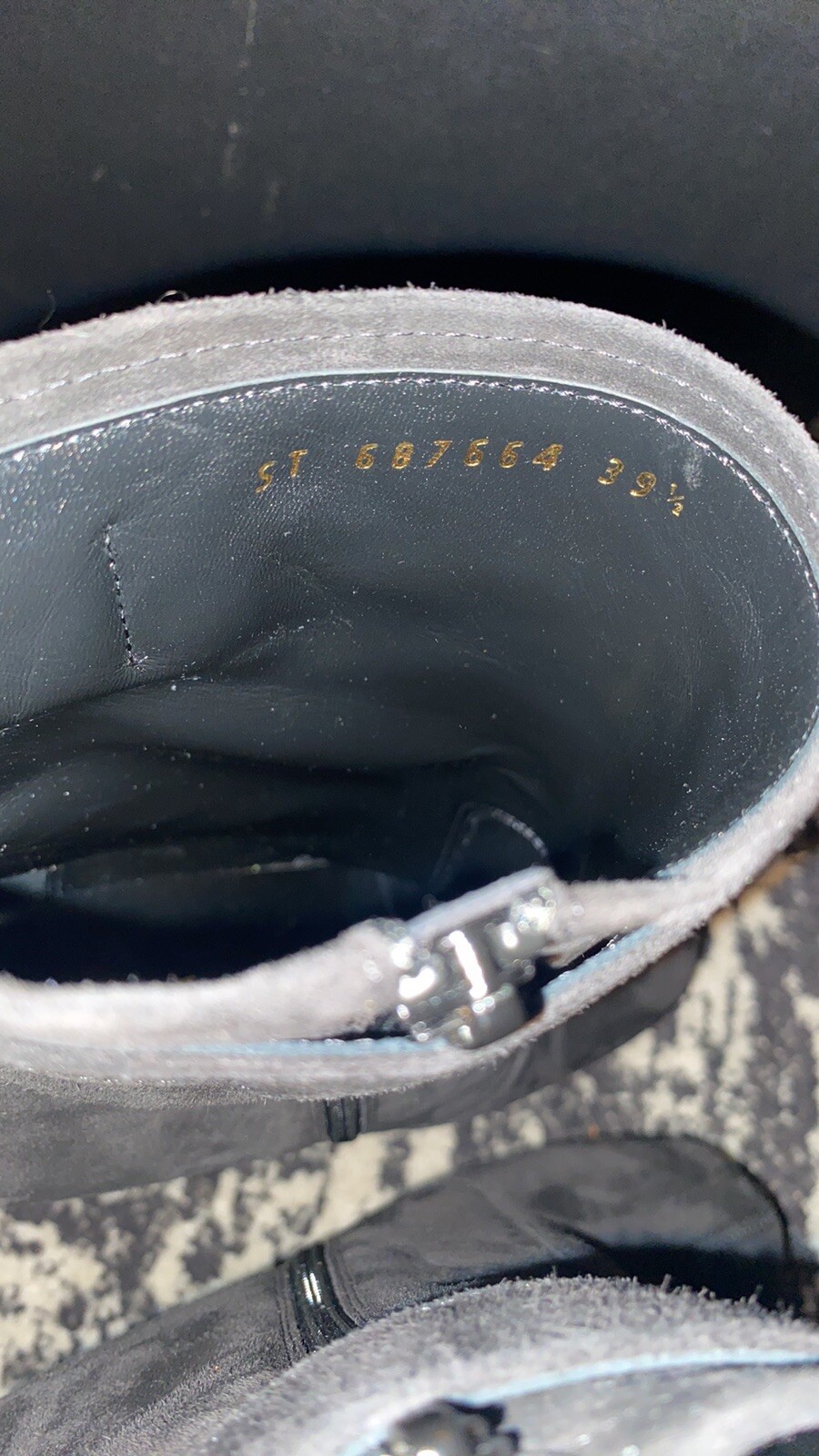 Stivali in pelle scamosciata Saint Laurent Mina Cherry 95 Mazzi fibbia plateau taglia 39 5