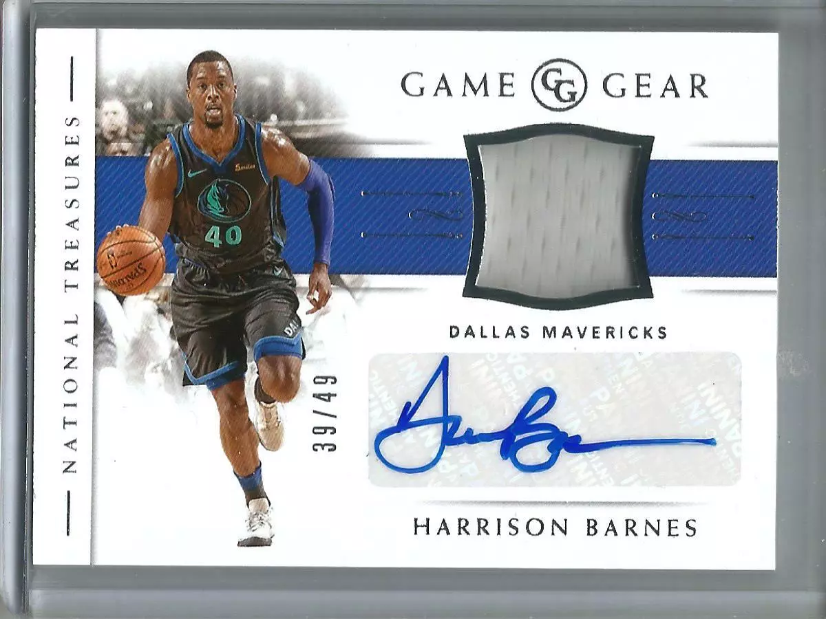 Harrison Barnes 18/19 National Treasures Autograph Game Used Jersey #39/49