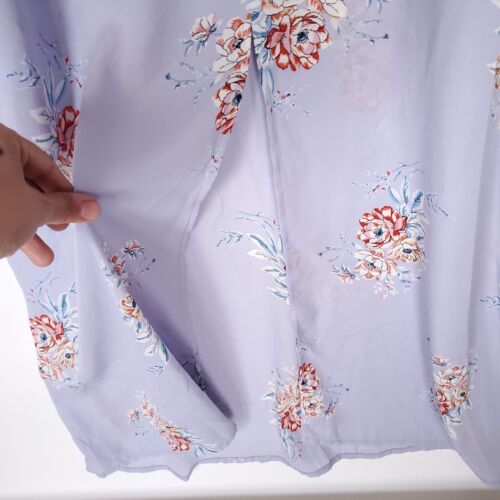 Maxi Vestido Floral Para Mujer Socialite Mediano Azul Lila Fuera del Hombro Largo - Imagen 16 de 16