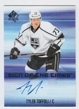2015-16 UD SP AUTHENTIC TYLER TOFFOLI AUTO SIGN OF TIMES SOTT Autograph Canadien