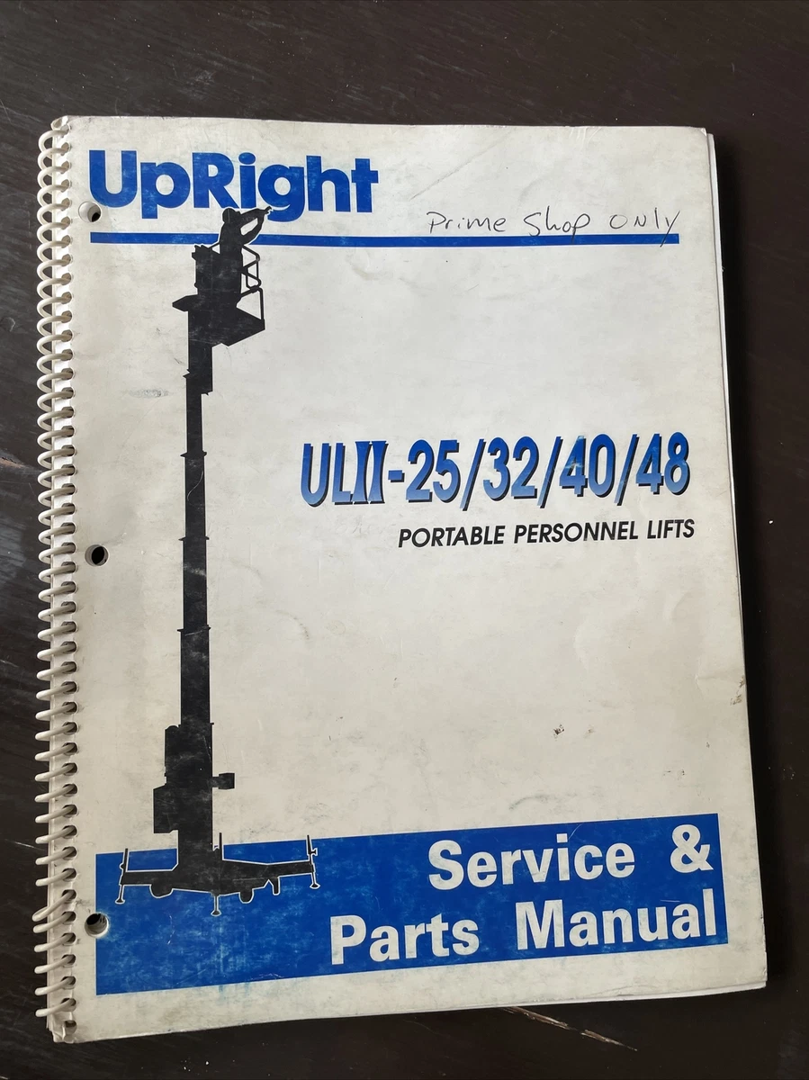 Upright ULII-25/32/40/48 Platform Lift Parts Catalog Service Repair Manual  Book | eBay