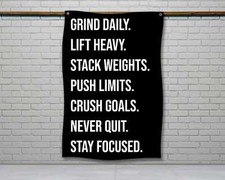 Home Gym Motivation Flag - Fitness Wall Decor Banner