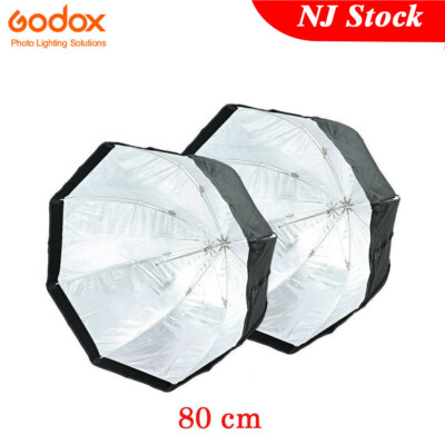 US 2pcs Godox 80cm 32'' Octagon Umbrella Softbox Fr Studio Strobe Flash Monolight