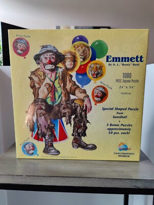 Vintage  Puzzle Emmett The Clown By D. L.  Rusty  Rust + 3 Bonus Puzzles
