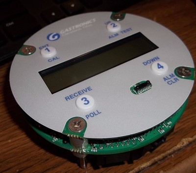 GASTRONICS TW-XP-FP VARIABLE TRANSMITTER SCREEN BOARD REV G ALARM PANEL (BIN62)