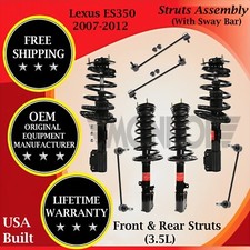 Monroe OEM Front & Rear Struts W/ Sway Bar For 2007-2012 Lexus ES350 Lifetime Wa