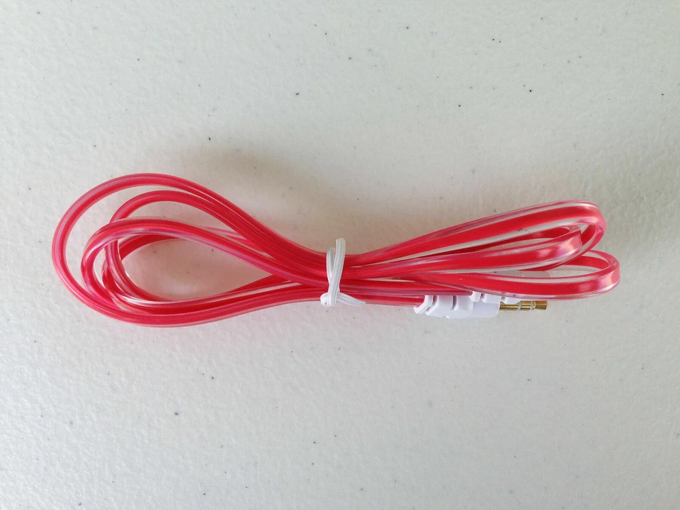 FLAT 3.5mm audio stereo aux auxiliary male cable jack FOR pc ipod iPhone 4s 5c 6 - Image 4 of 4