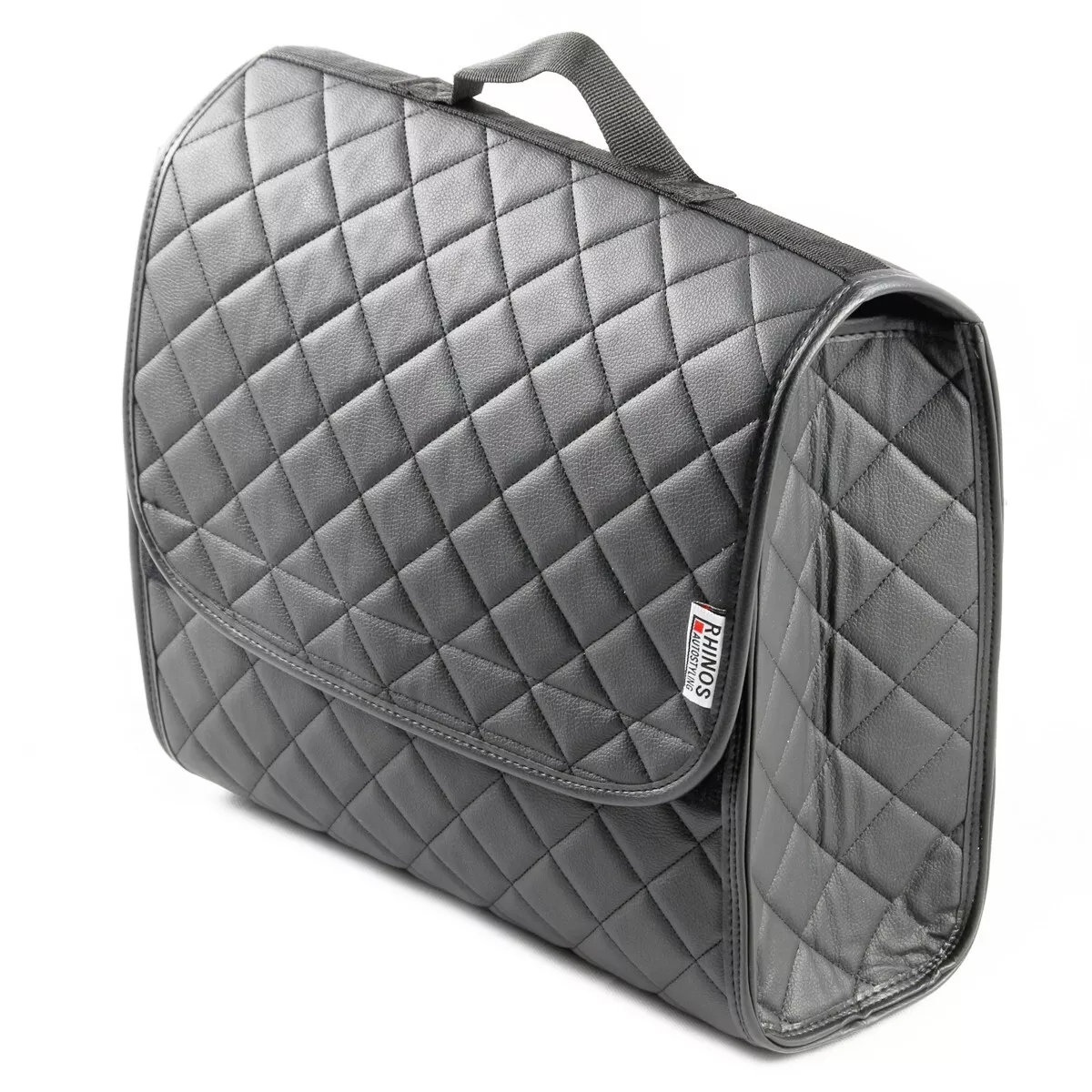 FOR JAGUAR ALL MODELS Boot Tidy Organiser Storage Car Square Bag Leather Grey