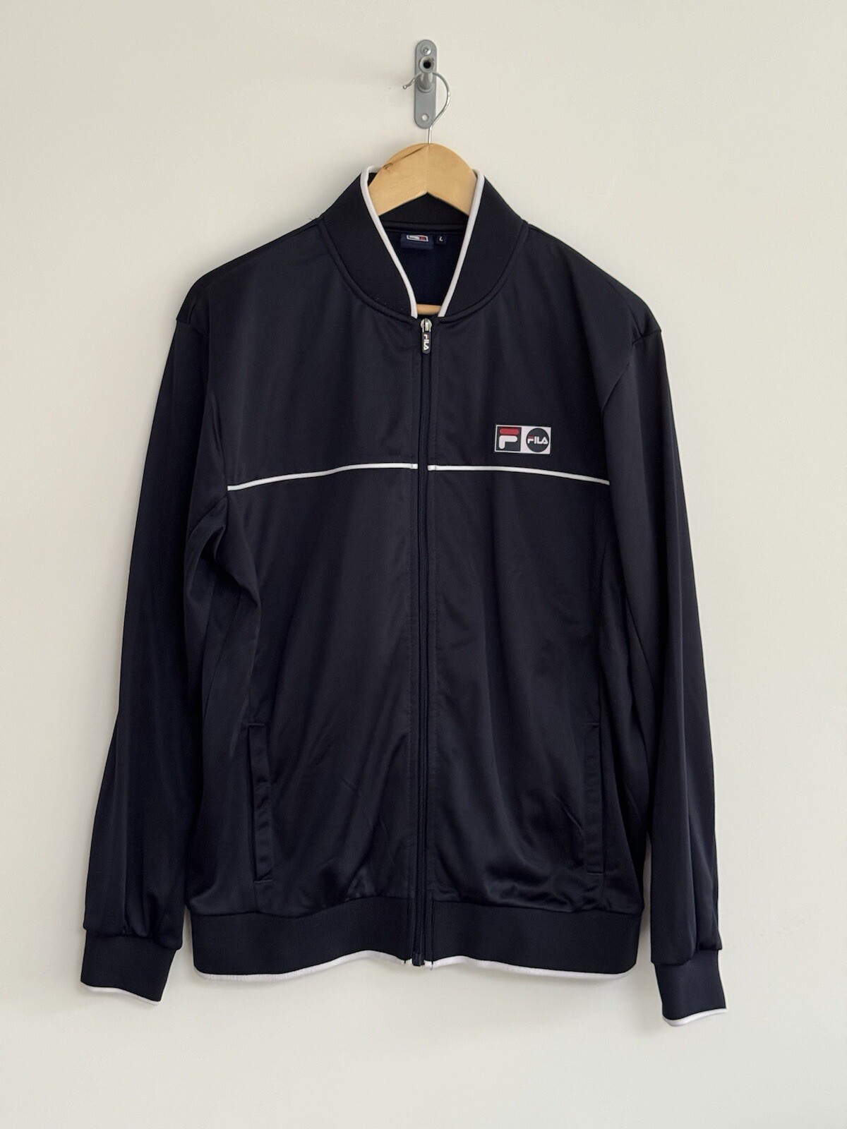 Tuta Fila Track Top anni 80 classica vintage giacca zip blu navy rosso bianco grande