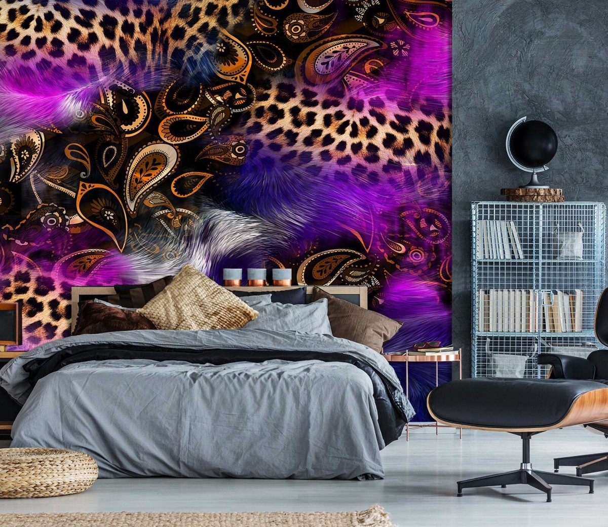 3D Purple Leopard S011 Wallpaper Mural Self-adhesive Removable Sticker Kids  Pa