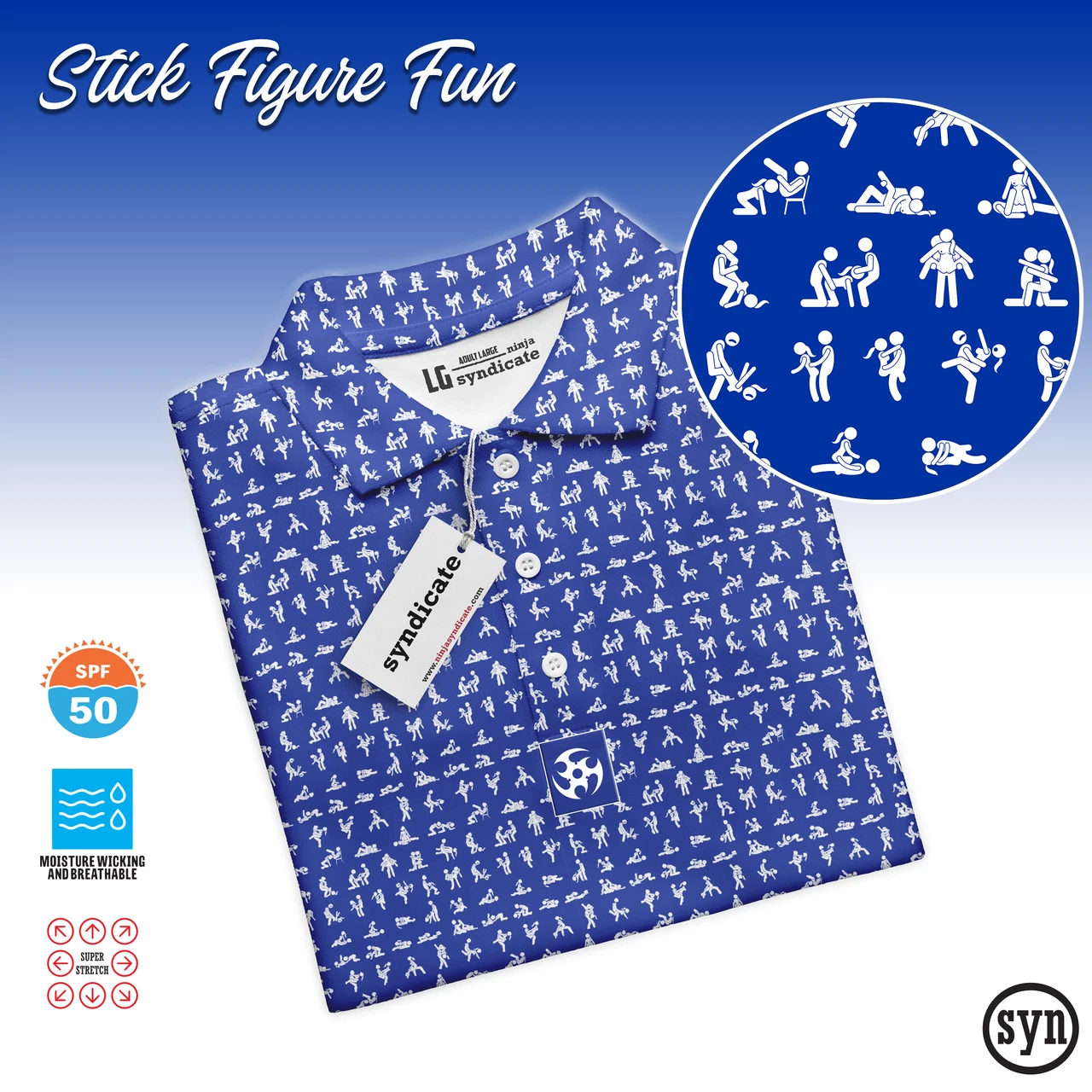 Syndicate Stick Figure Performance Polo