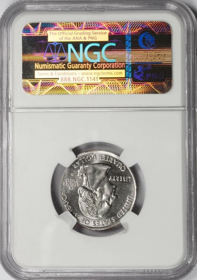 2008 D NGC MS64 Struck On Elliptical Planchet Arizona Quarter Mint Error Rare - Image 4 of 4