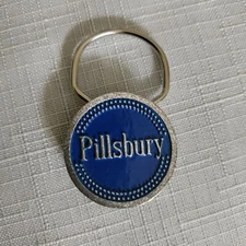 Vintage Pillsbury Collectible Key Chain Silver And Blue
