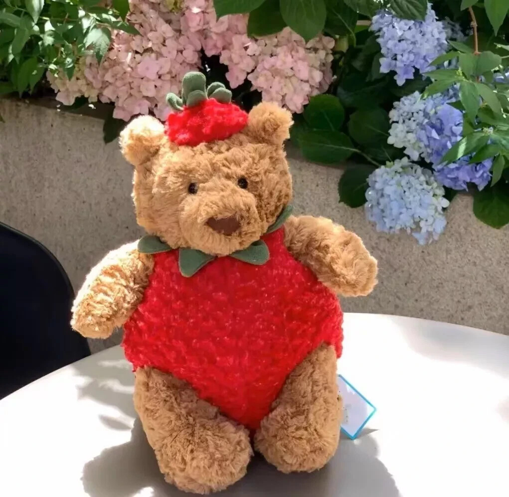 NWT Jelly Cat Bartholomew Bear Strawberry Doll Toy Stuffed Plush