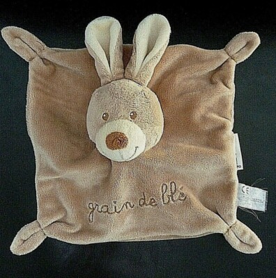 Doudou Plat Grain De Blé Zannier - Chat Ours Bleu Blanc - 100% Neuf Avec Étiquette