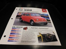 1957-1975 Fiat 500 Spec Sheet Brochure Photo Poster 58 59 60 61 62 63 64 74 73