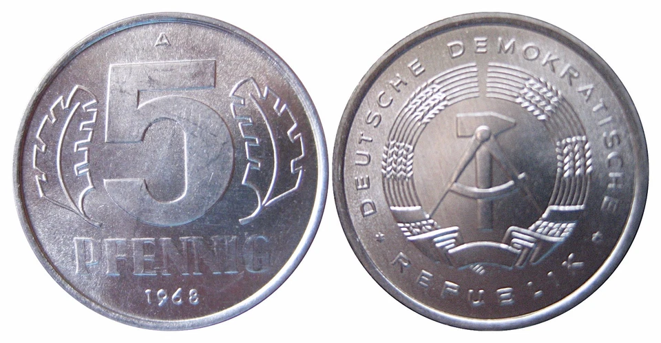 1509 5 Pfennig DDR 1968 A in STG fein  1502400 - Bild 1 von 1